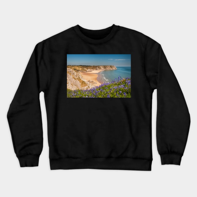 Three Cliffs Bay, Gower Crewneck Sweatshirt by dasantillo